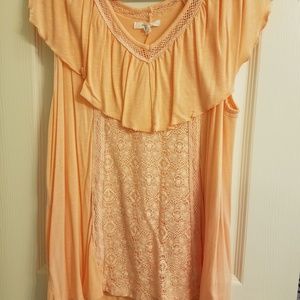 Maurices lace peach top